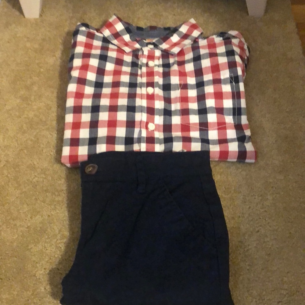 Boys size 10-12 button down shirt Gymboree and old navy pants size 12